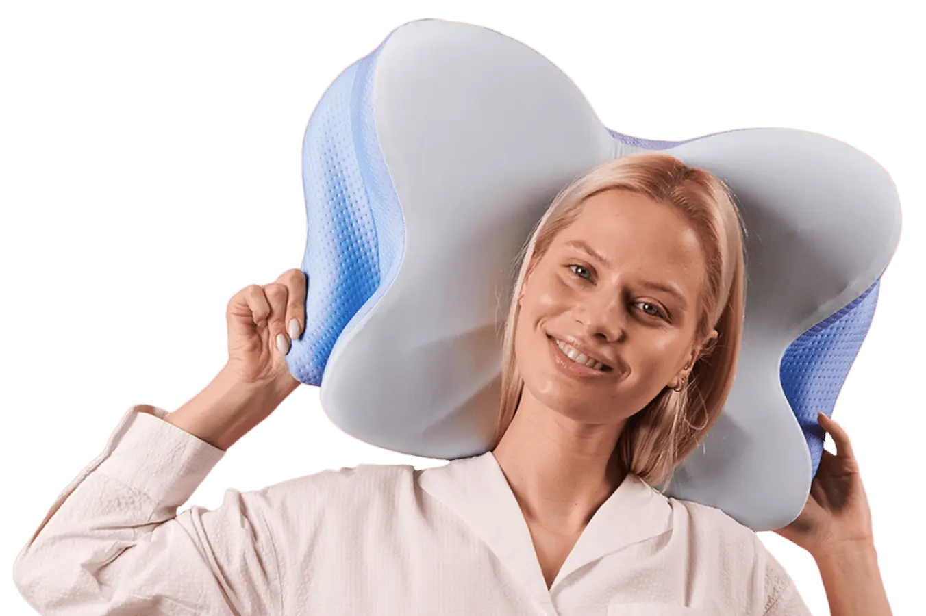 Derila Ergo back wings supporting head in aligned position for back sleepers